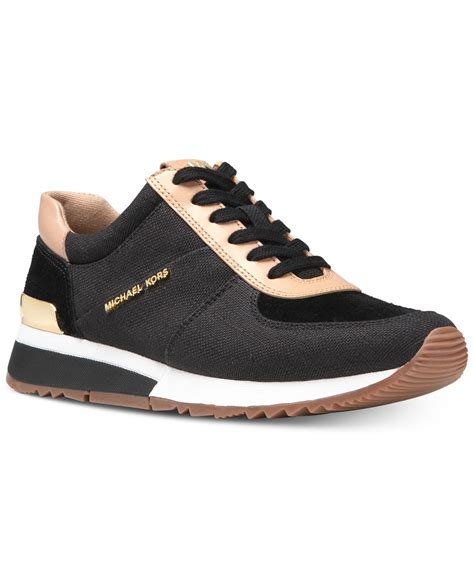 michael kors allie snaeker|Allie Leather and Canvas Sneaker .